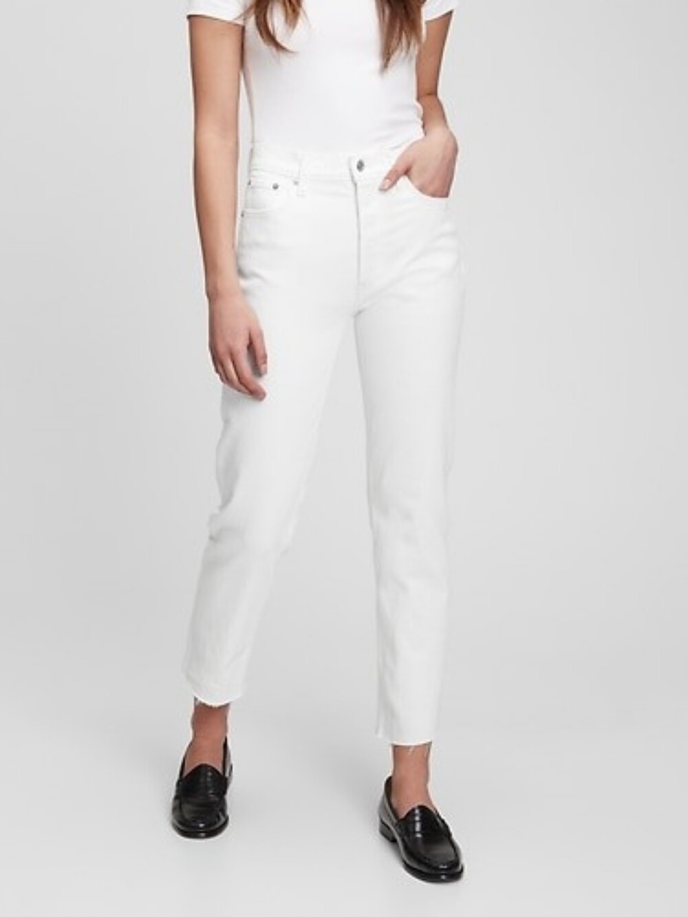 Gap Cheeky Straight High Rise White Jeans - Size 30 Womens / 10 Tall Long